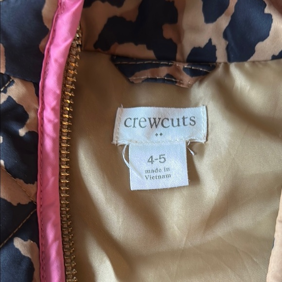 Crewcuts Pink and Black Leopard Print Quilted Vest - Picture 2 of 3